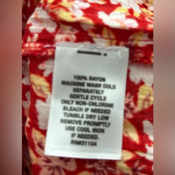 NWT Floral Red Sleeveless Dress with Tie Back -3X - Picture 6 of 10